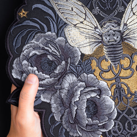Cicada, Luna & Flowers Embroidered Patch
