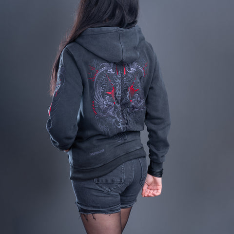 Cyber Sigilism Embroidered Unisex Stonewashed Hoodie