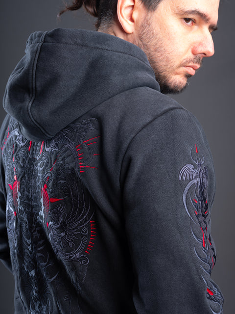 Cyber Sigilism Embroidered Unisex Stonewashed Hoodie