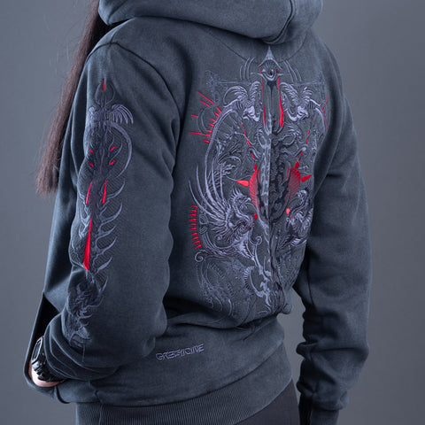 Cyber Sigilism Embroidered Unisex Stonewashed Hoodie