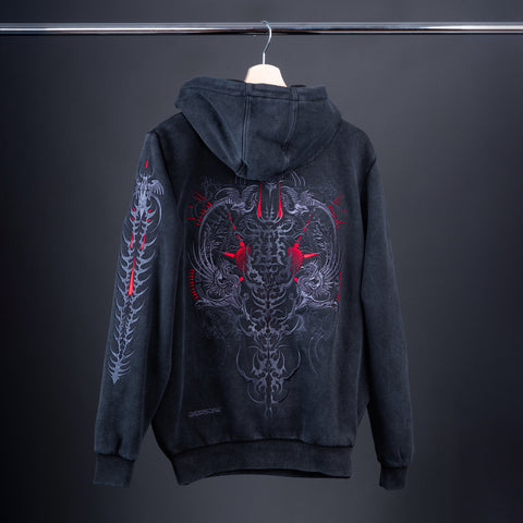 Cyber Sigilism Embroidered Unisex Stonewashed Hoodie