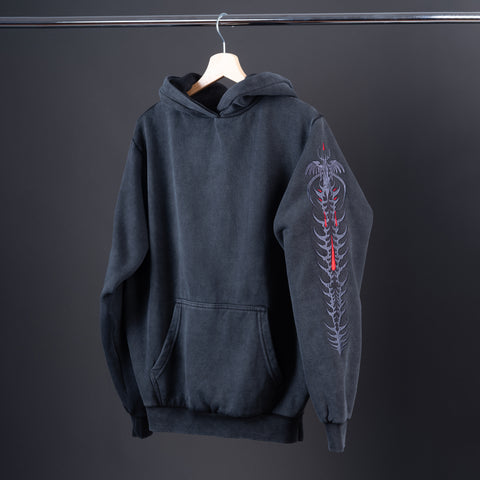 Cyber Sigilism Embroidered Unisex Stonewashed Hoodie