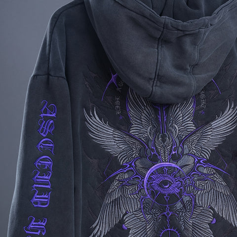 Seraphim Embroidered Unisex Stonewashed Hoodie