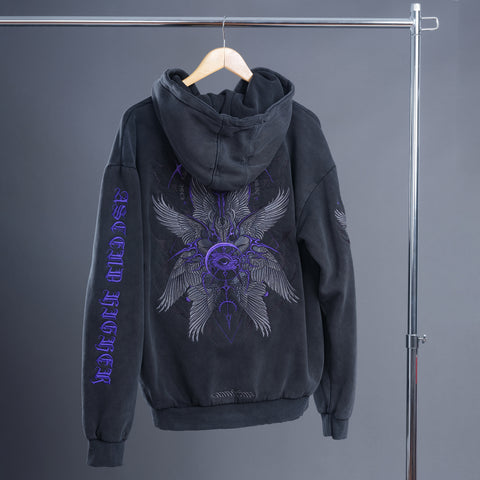 Seraphim Embroidered Unisex Stonewashed Hoodie