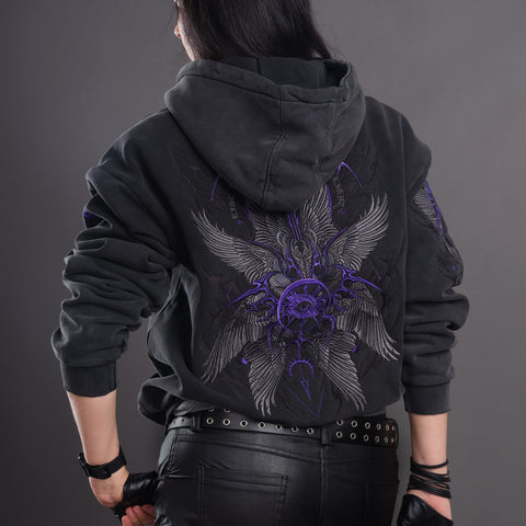 Seraphim Embroidered Unisex Stonewashed Hoodie