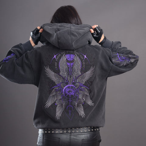 Seraphim Embroidered Unisex Stonewashed Hoodie