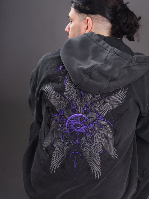 Seraphim Embroidered Unisex Stonewashed Hoodie