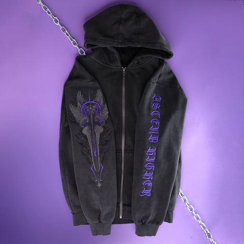 Seraphim Embroidered Unisex Stonewashed Hoodie