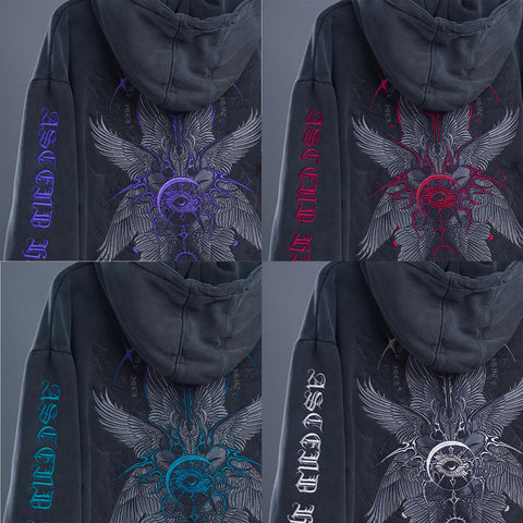 Seraphim Embroidered Unisex Stonewashed Hoodie
