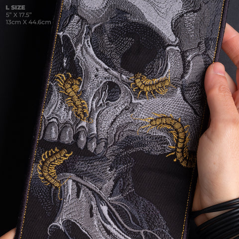 Scolopendra and Skulls Embroidered Patch
