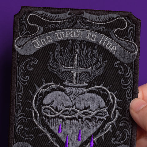 Sacred Heart Patch with Custom Quote