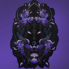 The Spotify Song Code Embroidered Patch features mirrored black birds and roses in purple and blue, with celestial accents on a dark background—ideal for personalizing your jacket or bag.