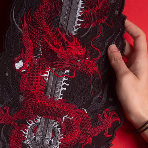 Kurikara Dragon Embroidered Patch
